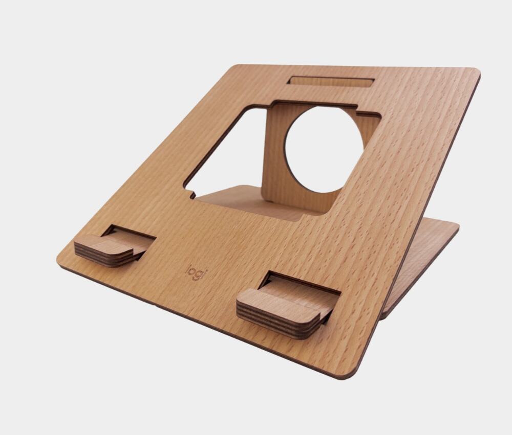NIB Logitech Portable Wooden Laptop Stand
